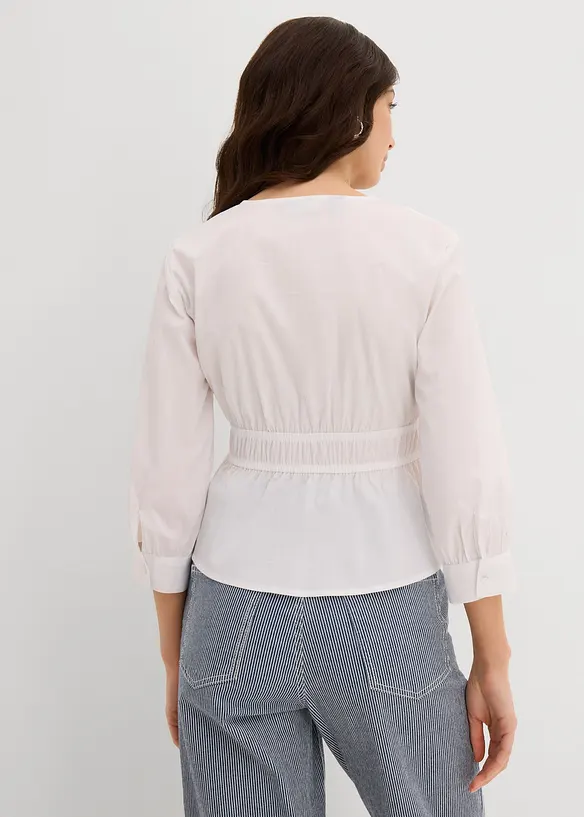 Rynkad blus med elastiska sömmar, bonprix