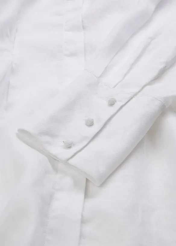 Insvängd blus i rent linne, bonprix