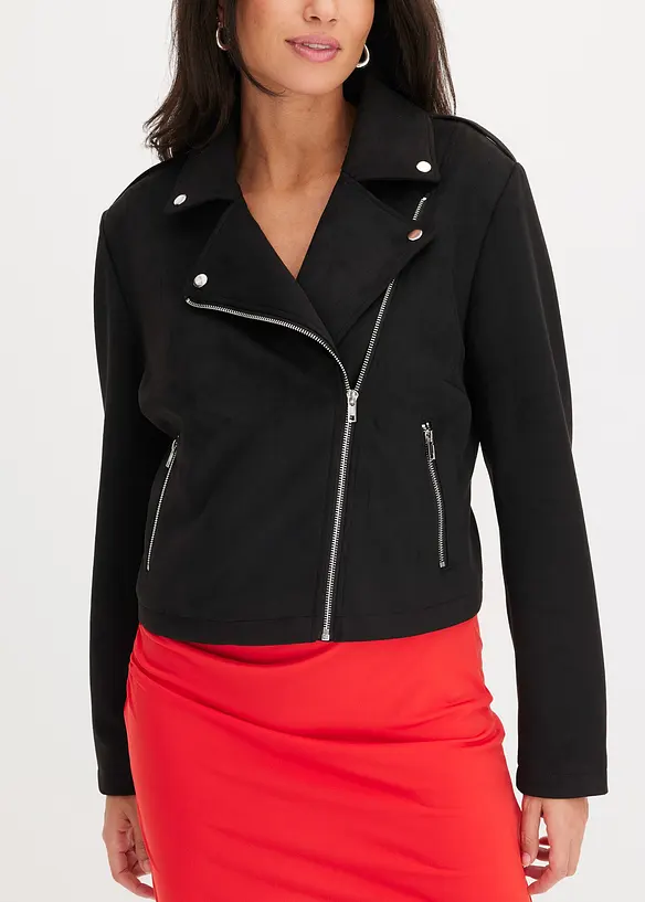 Jacka i skinnimitation, cropped, bonprix