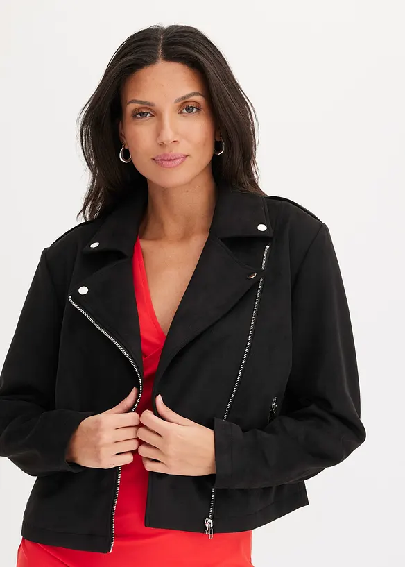 Jacka i skinnimitation, cropped, bonprix