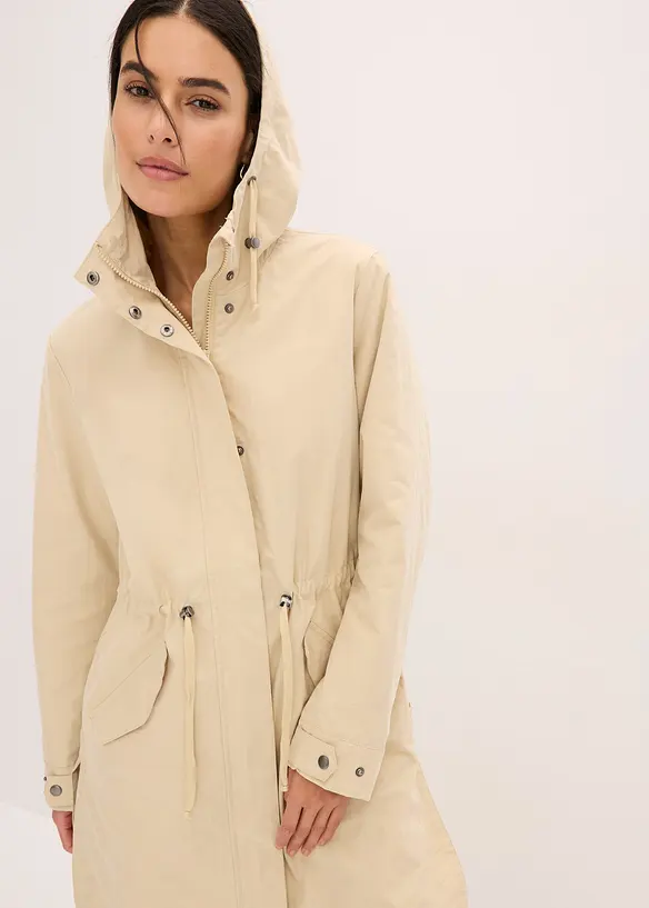 Lång parkas med huva, bonprix