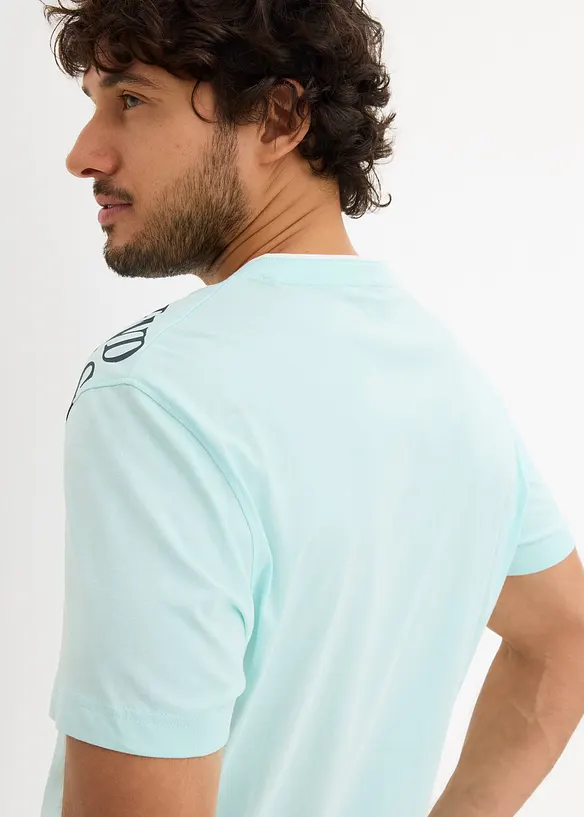 T-shirt med kort knappslå och korta ärmar, av bomull, bonprix