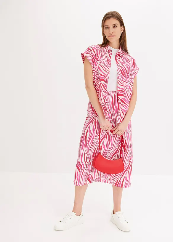 Blus av böljande satin, bonprix