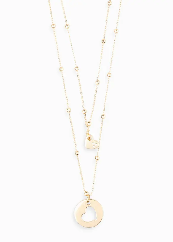 Set med halsband prytt med zirkonstenar (2 delar), bonprix