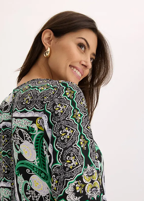 Omlottkl&auml;nning av m&ouml;nstrad satin, bonprix