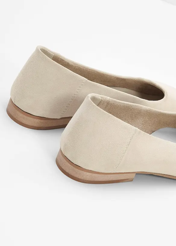 Ballerinaskor av skinn, bonprix
