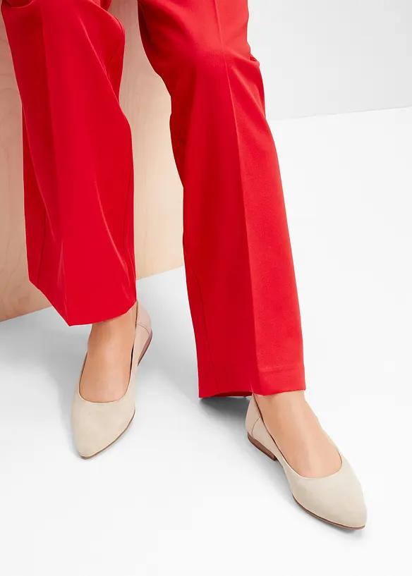 Ballerinaskor av skinn, bonprix
