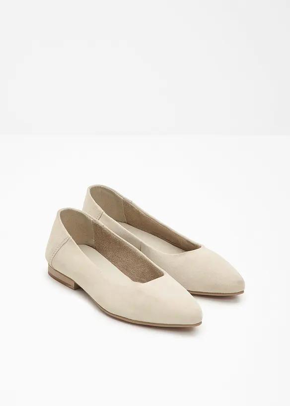 Ballerinaskor av skinn, bonprix