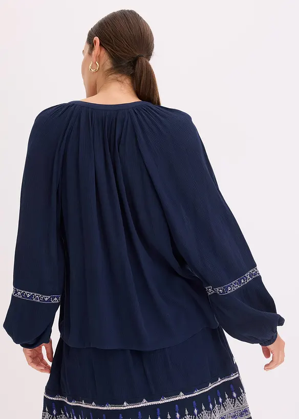 Oversizeblus med broderi, bonprix