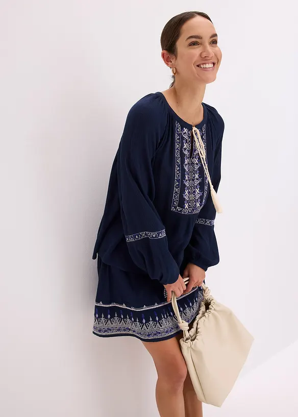 Oversizeblus med broderi, bonprix