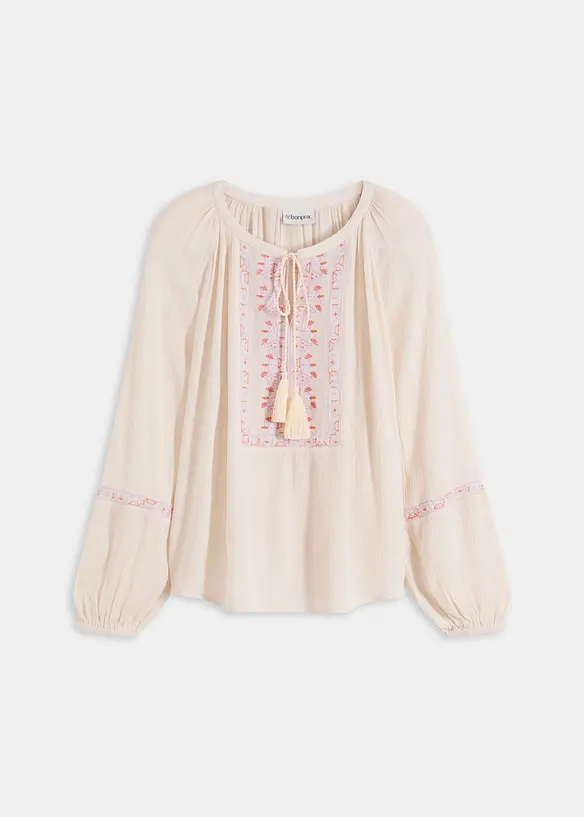 Oversizeblus med broderi, bonprix