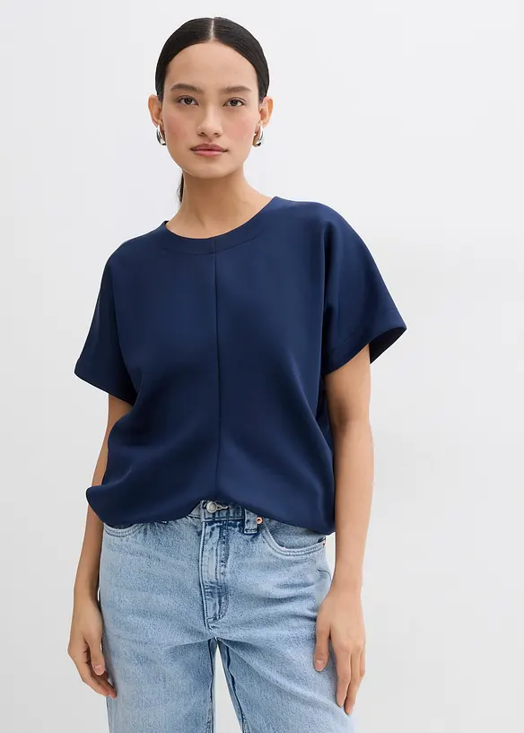 Topp med insvängd och draperad midja, bonprix