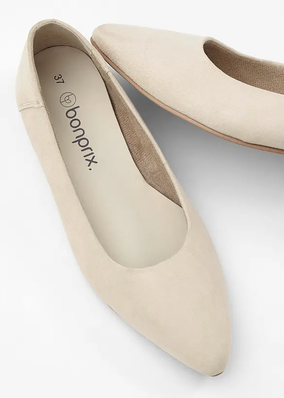Ballerinaskor av skinn, bonprix