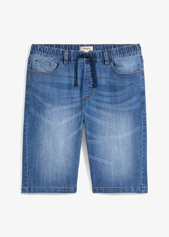 Jeansbermudas i tunn trikå, Regular Fit, bonprix