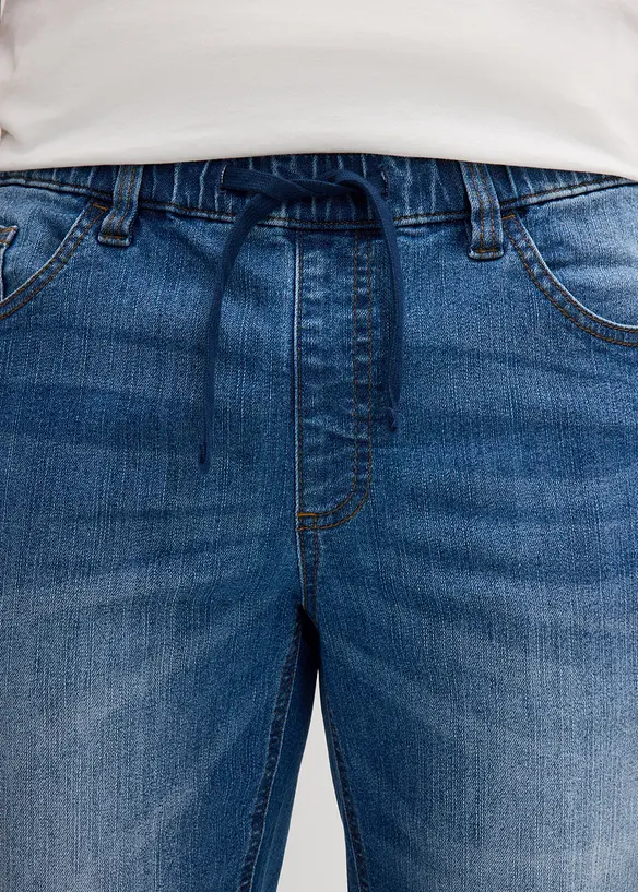 Jeansbermudas i tunn trikå, Regular Fit, bonprix