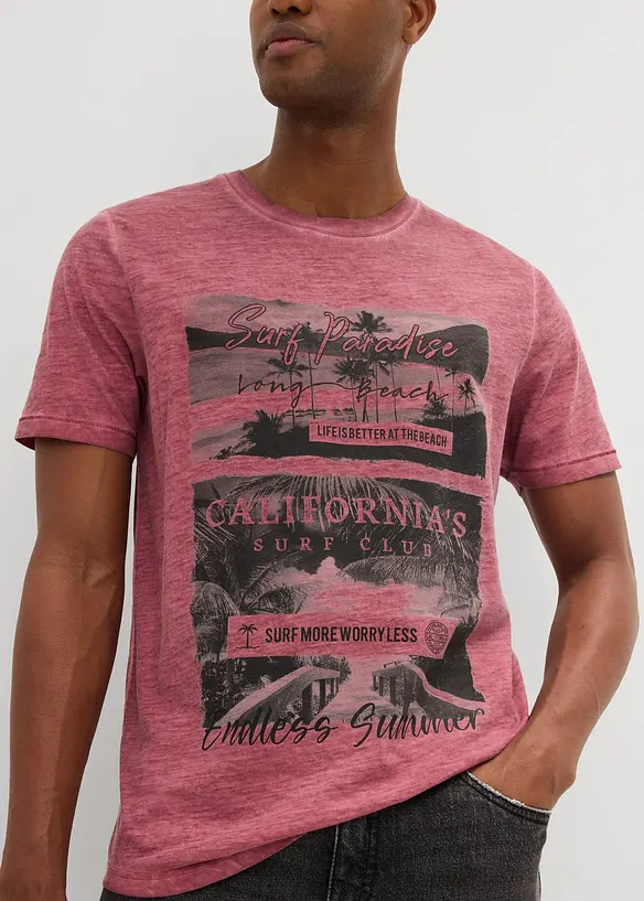 T-shirt med tvättade effekter, av ekologisk bomull, bonprix