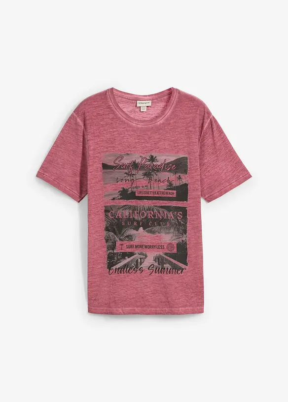 T-shirt med tvättade effekter, av ekologisk bomull, bonprix