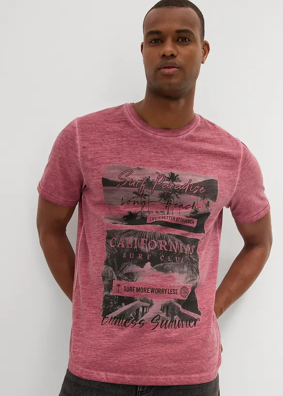 T-shirt med tvättade effekter, av ekologisk bomull, bonprix