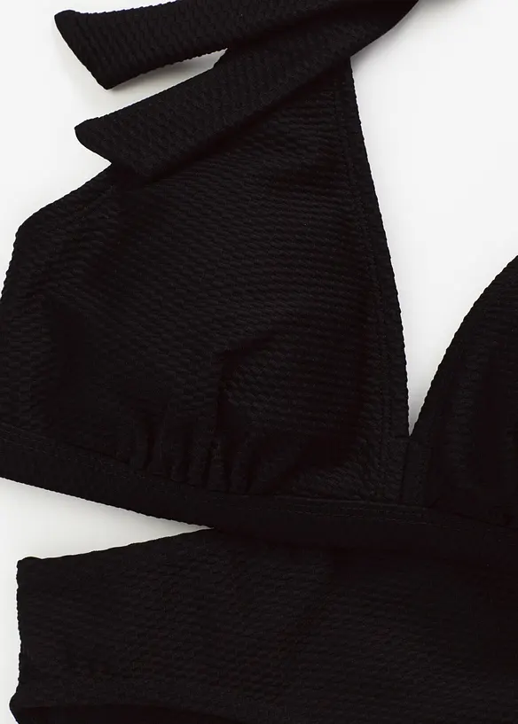 Halterneckbikini (2 delar) i material med struktur, bonprix