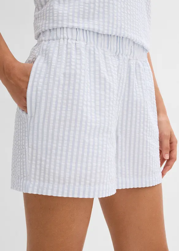 Randiga dra på-shorts i ren bomull, bonprix