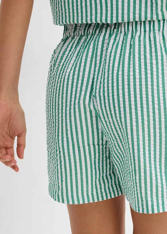 Randiga dra p&aring;-shorts i ren bomull, bonprix