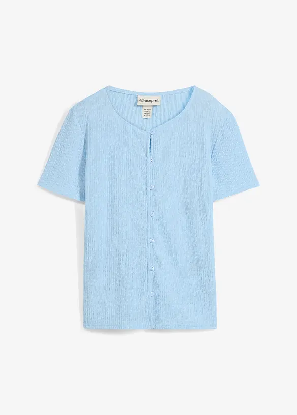 Topp av strukturmaterial och med knappslå, bonprix