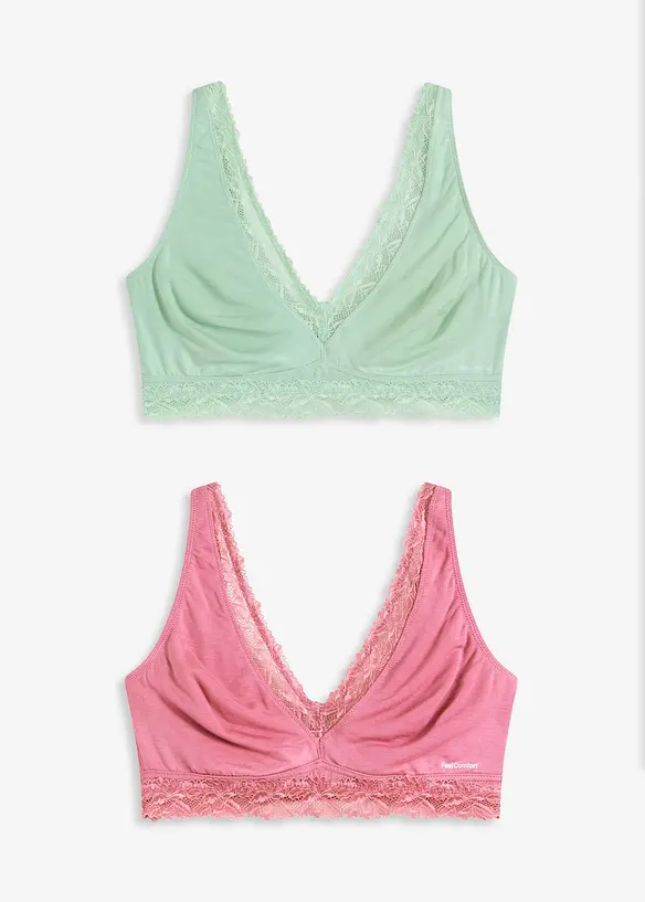 Feel Comfort-bralette av mjukt material (2-pack), bonprix