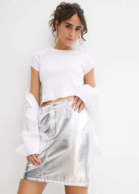 Minikjol i metallicmaterial, bonprix