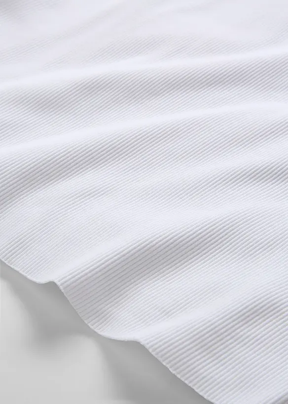 Ribbstickad topp i kort modell, bonprix