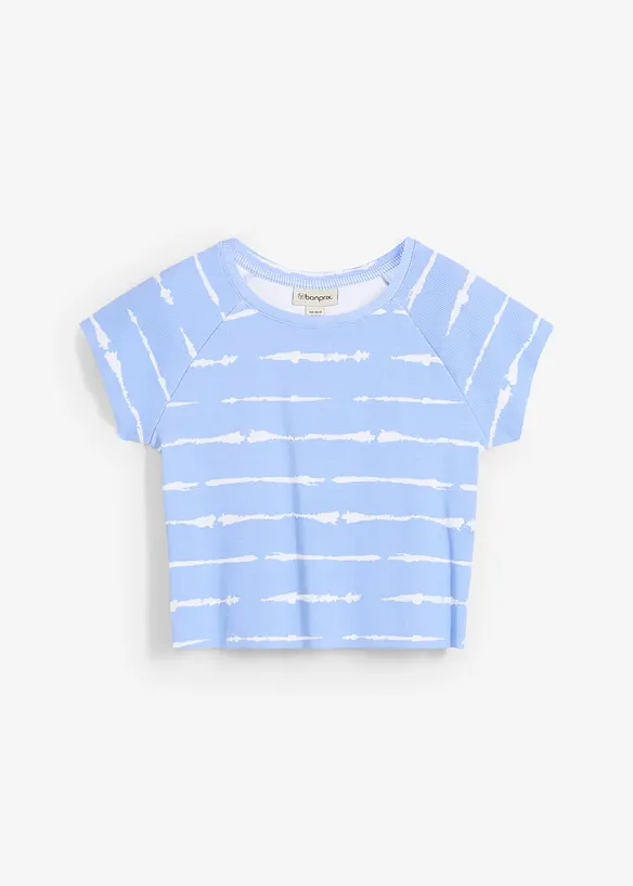 Ribbstickad topp i kort modell, bonprix