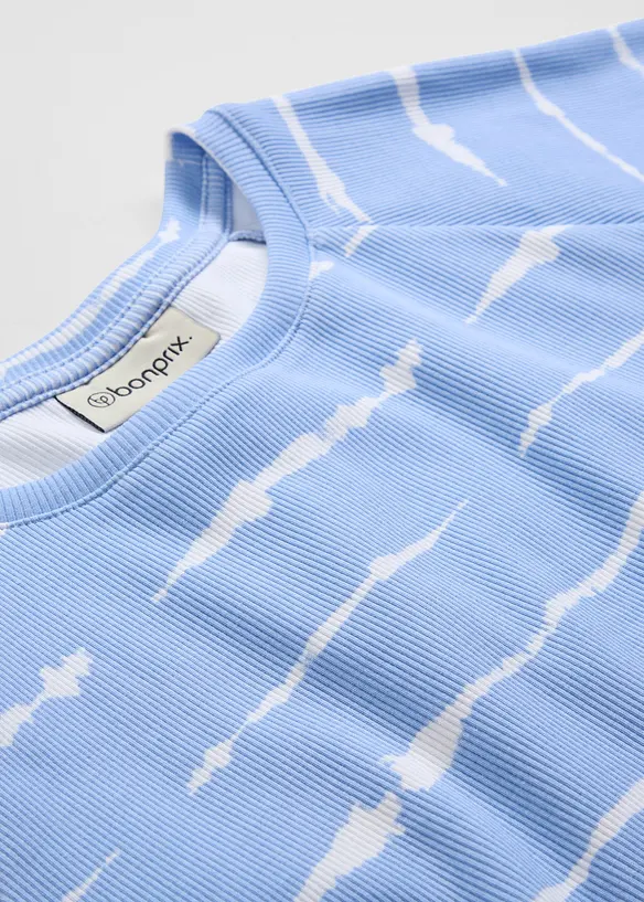 Ribbstickad topp i kort modell, bonprix