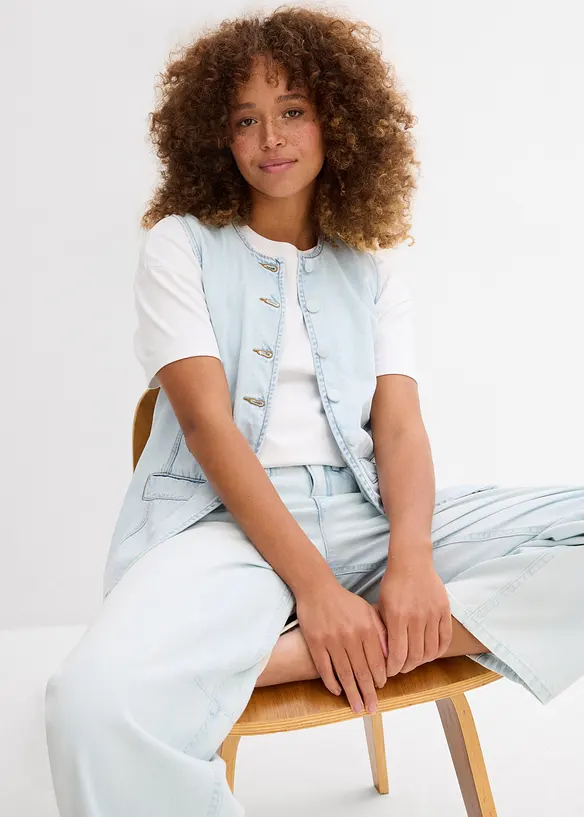 Jeans med medelhög midja och kortare ben, Super Soft, bonprix