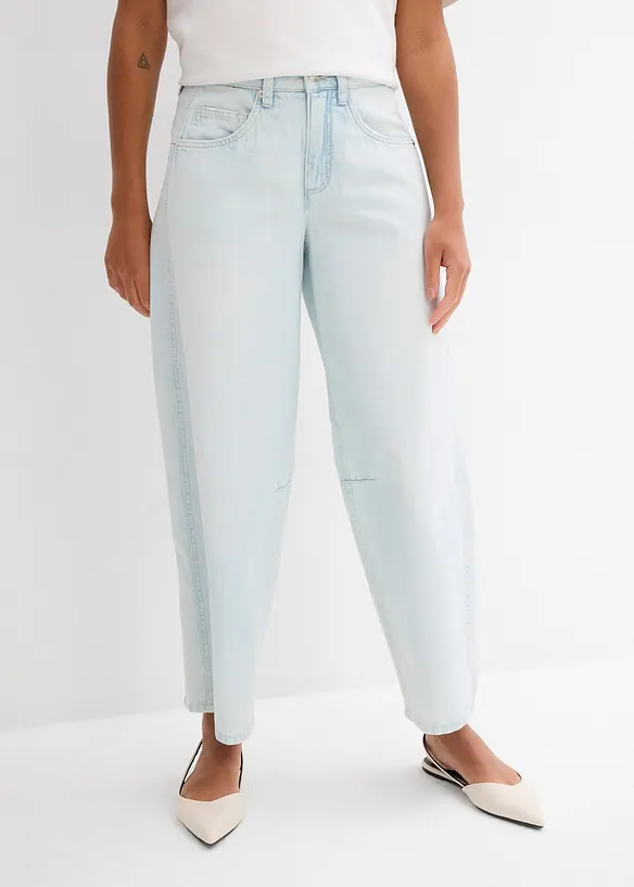 Jeans med medelhög midja och kortare ben, Super Soft, bonprix