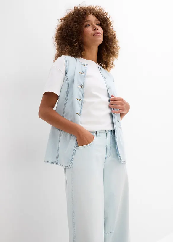 Jeans med medelhög midja och kortare ben, Super Soft, bonprix