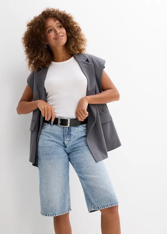 Jeansshorts Mid Waist, Low Stretch, bonprix