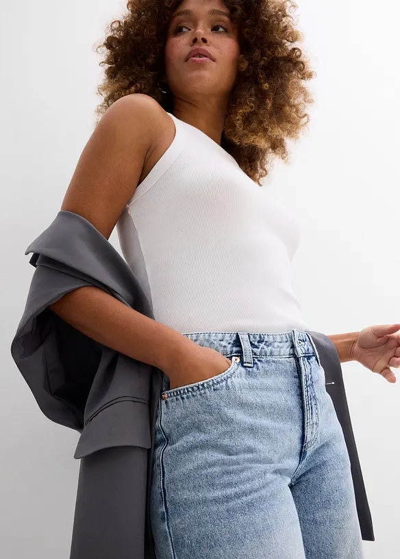 Jeansshorts Mid Waist, Low Stretch, bonprix