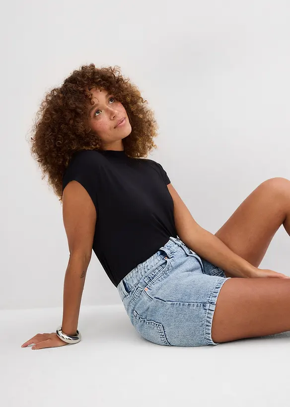 Jeansshorts Mid Waist, Low Stretch, bonprix