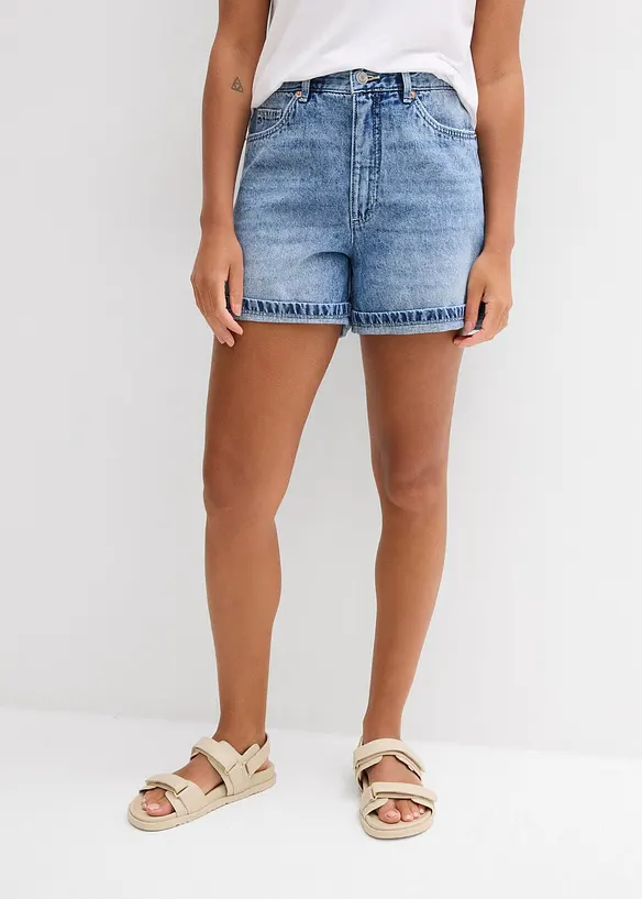 Jeansshorts High Waist, Low Stretch, bonprix