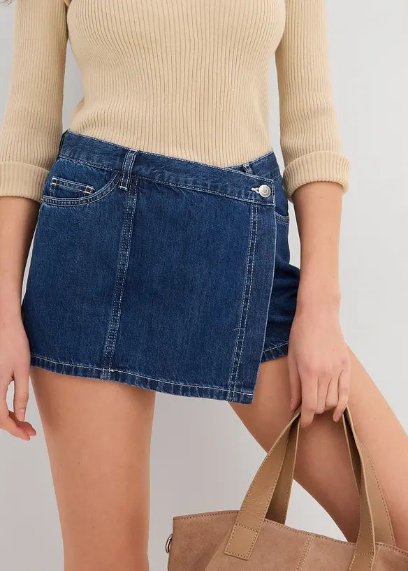 Byxkjol i jeanstyg, Mid Waist, bonprix
