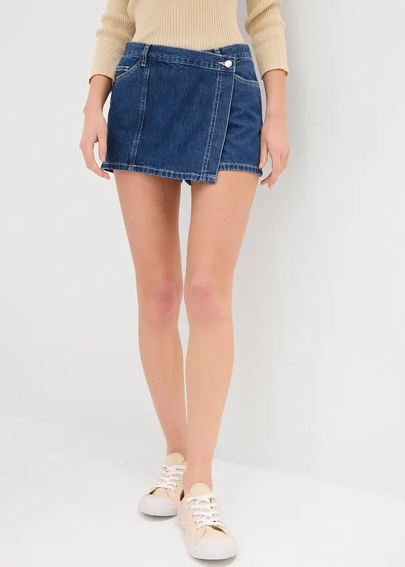 Byxkjol i jeanstyg, Mid Waist, bonprix