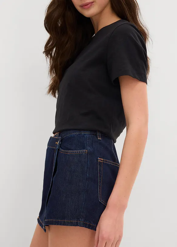Byxkjol i jeanstyg, Mid Waist, bonprix