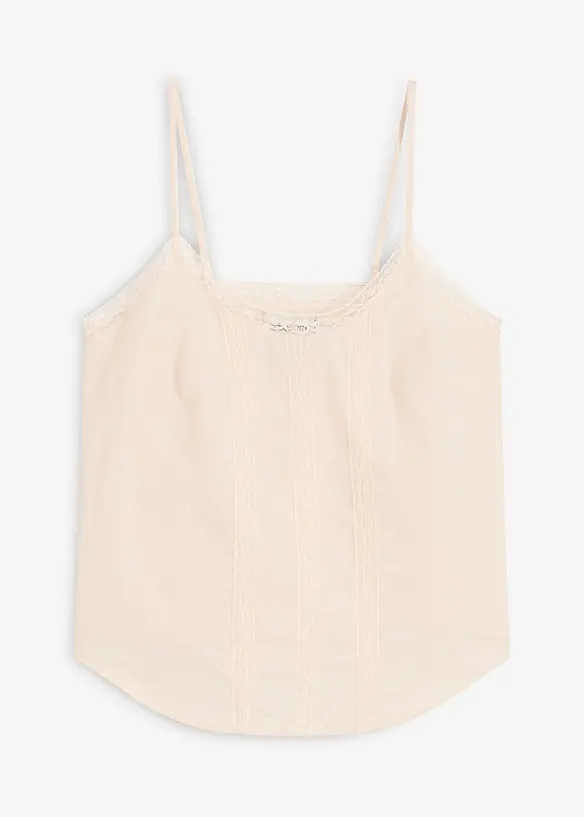 Linne i ren bomull med hålbroderi, bonprix