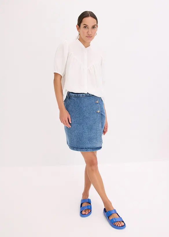 Kortärmad muslinblus, bonprix