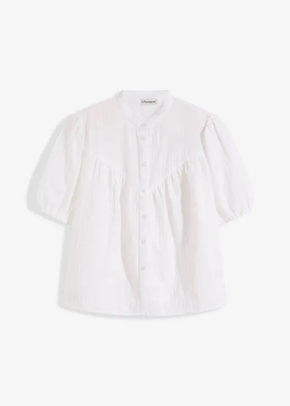 Kortärmad muslinblus, bonprix