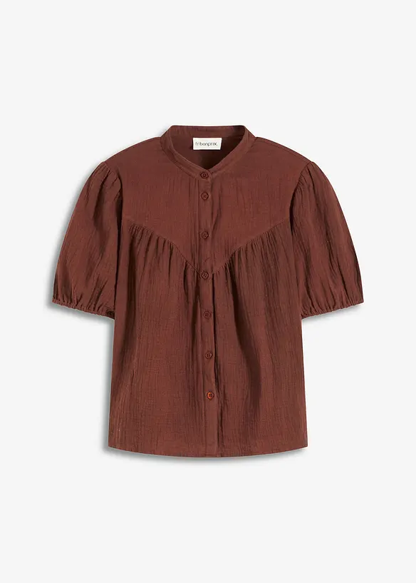 Kortärmad muslinblus, bonprix