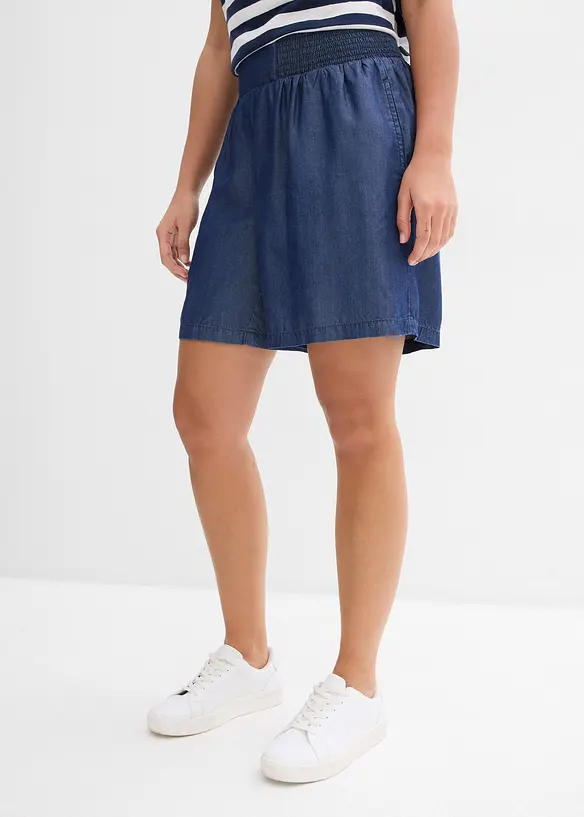 Dra på-shorts med smockad linning, bonprix