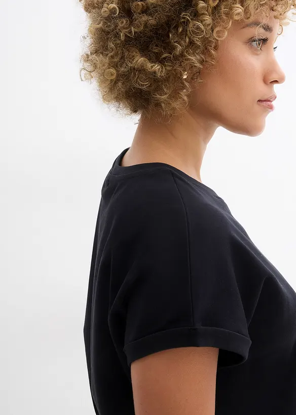 T-shirt av kraftig bomullsjersey med längre bakstycke, bonprix