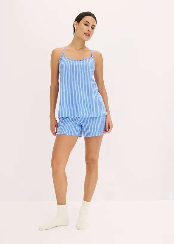 Pyjamas med shorts och överdel med smala axelband, bonprix