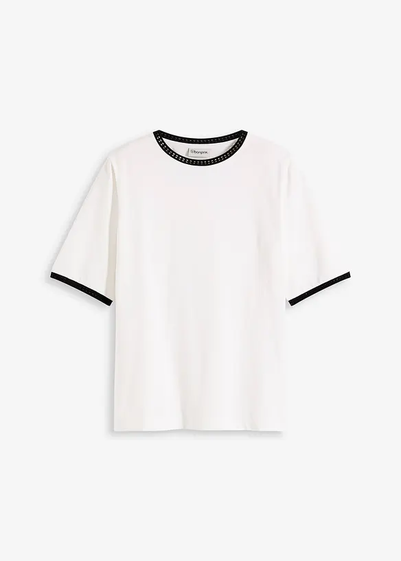 Topp med spetskant, bonprix