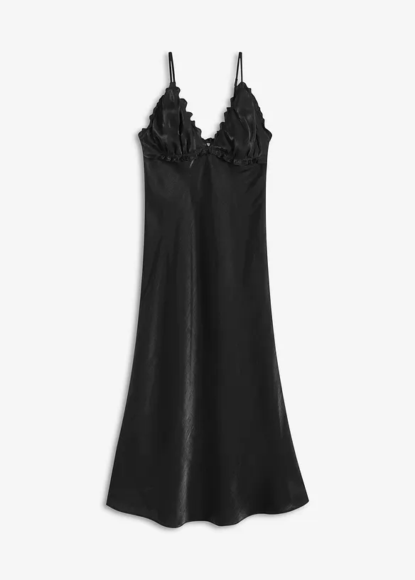 Maxiklänning av satin med mjukt fall, bonprix